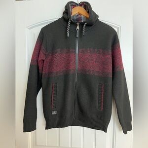 Point Zero Black Zip-Up Hooded Sweater